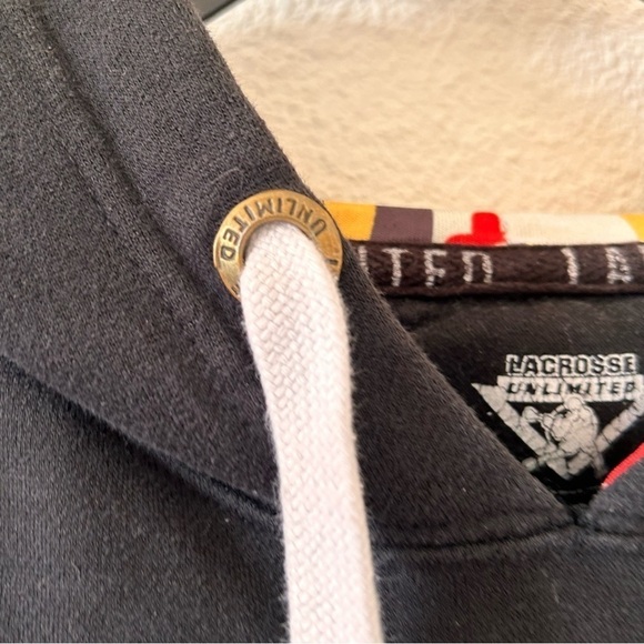 Lacrosse Unlimited Embroidered Hoodie Men Black Size Large - Picture 5 of 10